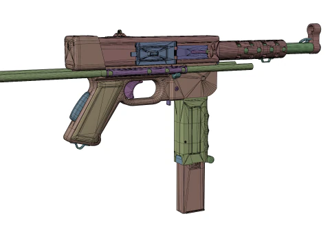 MAT-49 - Vintage Military SMG 3D Model