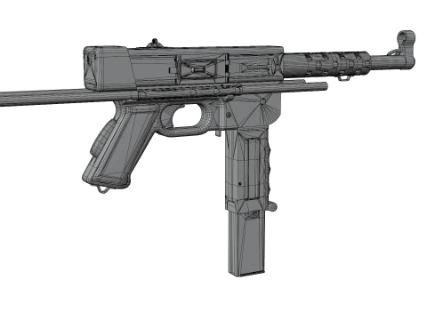 MAT-49 - Vintage Military SMG 3D Model