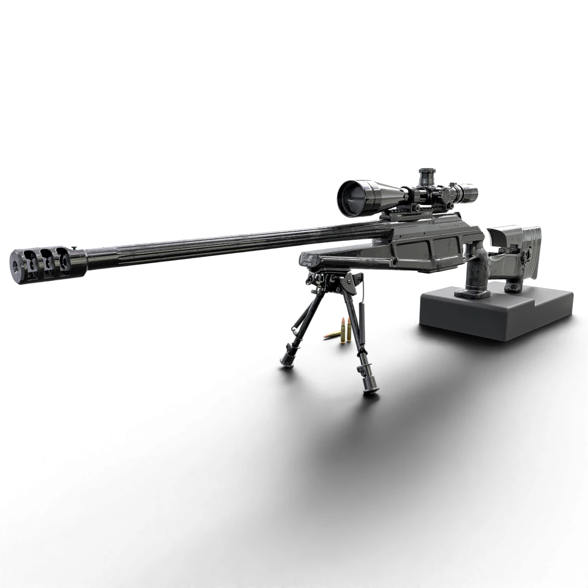 Fucile di precisione anti-materiale tattico Elite - High Poly Modello 3D .c4d .max .obj .3ds .fbx .stl .blend 