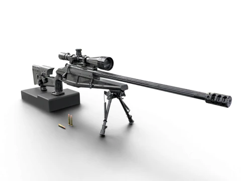 Fucile di precisione anti-materiale tattico Elite - High Poly Modello 3D