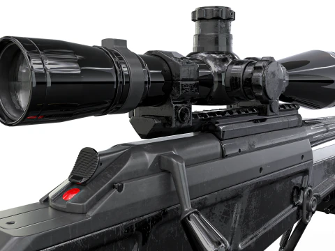 Fucile di precisione anti-materiale tattico Elite - High Poly Modello 3D