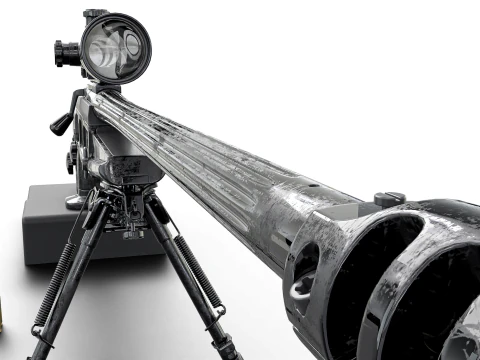 Fucile di precisione anti-materiale tattico Elite - High Poly Modello 3D