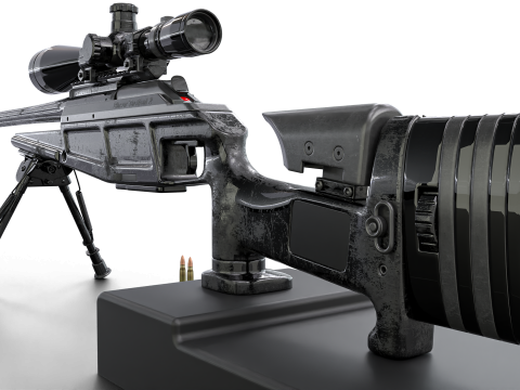 Tactical Elite Anti-Materiel Sniper Rifle - High Poly Model 3D