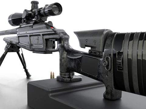 Fucile di precisione anti-materiale tattico Elite - High Poly Modello 3D