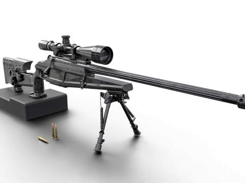 Tactical Elite Anti-Materiel Sniper Rifle - High Poly Model 3D