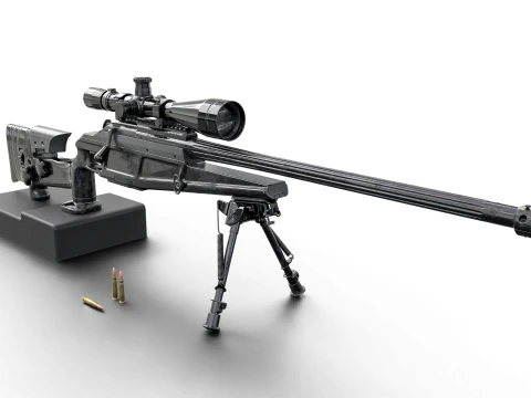 Fucile di precisione anti-materiale tattico Elite - High Poly Modello 3D