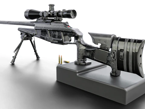 Fucile di precisione anti-materiale tattico Elite - High Poly Modello 3D