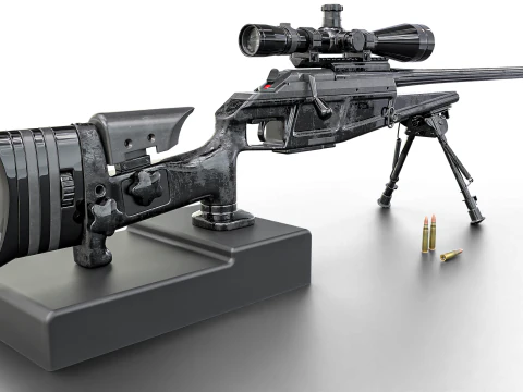 Fucile di precisione anti-materiale tattico Elite - High Poly Modello 3D