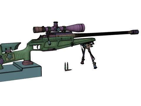 Fucile di precisione anti-materiale tattico Elite - High Poly Modello 3D