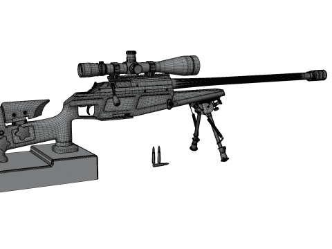 Tactical Elite Anti-Materiel Sniper Rifle - High Poly Model 3D