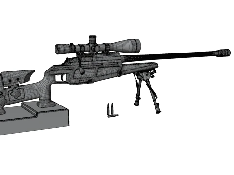 Fucile di precisione anti-materiale tattico Elite - High Poly Modello 3D