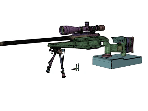 Fucile di precisione anti-materiale tattico Elite - High Poly Modello 3D