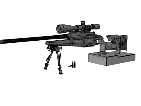Fucile di precisione anti-materiale tattico Elite - High Poly Modello 3D