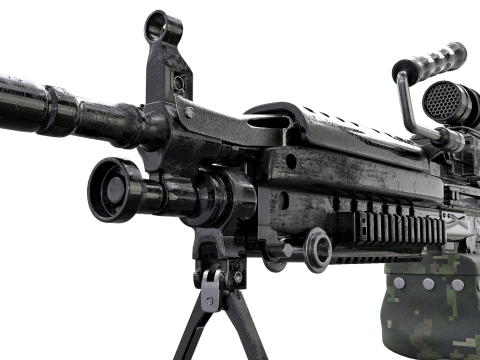 Heavy Tactical Belt-Fed LMG Game Ready 3D Model