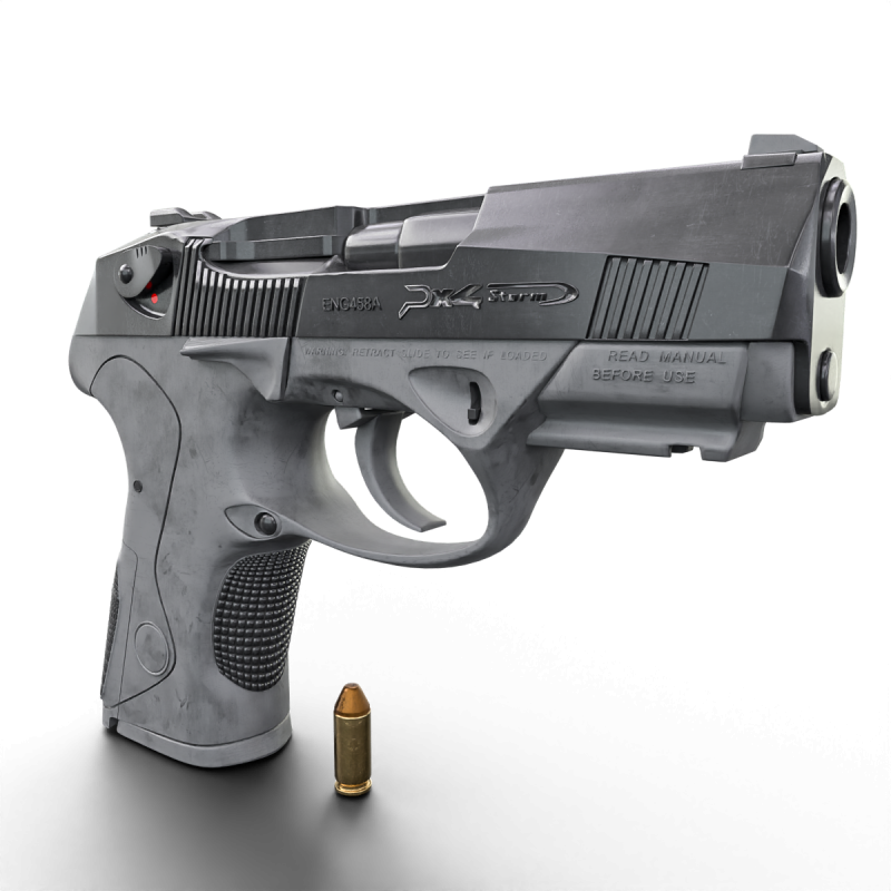 Beretta-Inspired Tactical Pistol Game Ready 3D 모델 .c4d .max .obj .3ds .fbx .stl .blend 