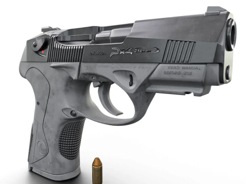 베레타에서 영감을 받은 전술 권총 게임 준비 3D 모델