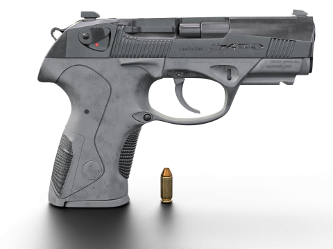 Beretta-Inspired Tactical Pistol Game Ready 3D 모델