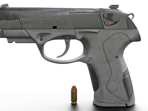 Beretta-Inspired Tactical Pistol Game Ready 3D 모델