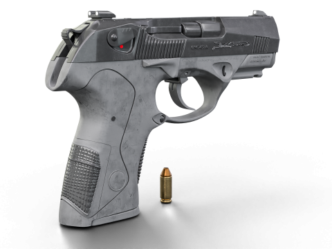Beretta-Inspired Tactical Pistol Game Ready 3D 모델
