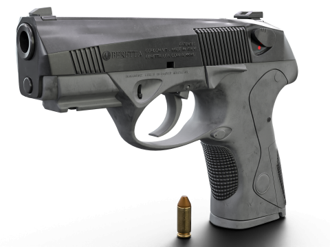 Beretta-Inspired Tactical Pistol Game Ready 3D 모델