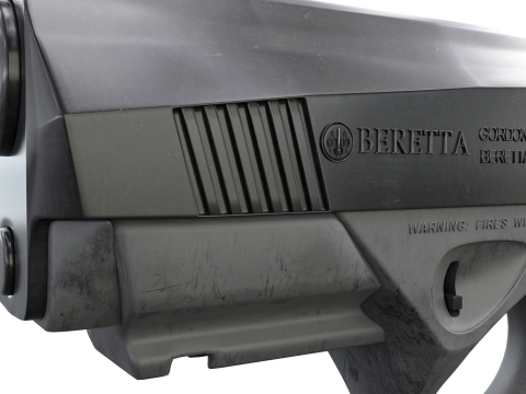 Beretta-Inspired Tactical Pistol Game Ready 3D 모델