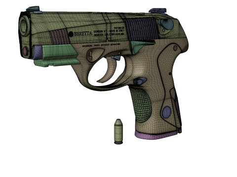 Beretta-Inspired Tactical Pistol Game Ready 3D 모델