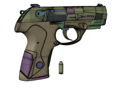 Beretta-Inspired Tactical Pistol Game Ready 3D 모델