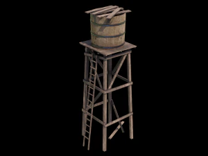 Wooden Water Tower 3D Model