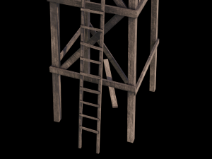 Wooden Water Tower 3D Model