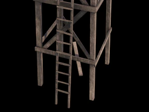 Wooden Water Tower 3D Model