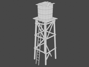 Wooden Water Tower 3D Model