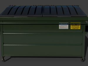 Industrial Garbage Dumpster Modello 3D
