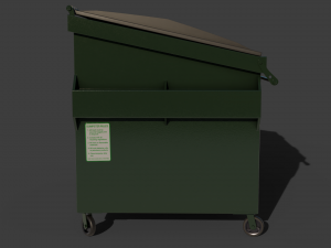 Industrial Garbage Dumpster Modello 3D