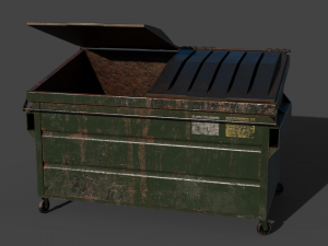Industrial Garbage Dumpster Rusty 3D Model