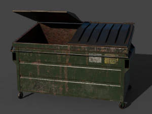 Przemysłowy śmietnik zardzewiały Model 3D