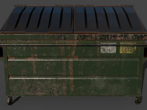 Industrial Garbage Dumpster Rusty 3D Model