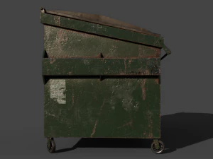 Industrial Garbage Dumpster Rusty 3D Model