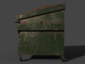 Industrial Garbage Dumpster Rusty 3D Model