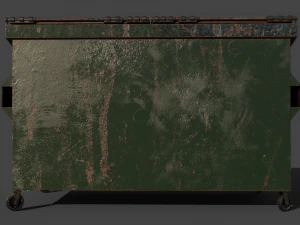 Industrial Garbage Dumpster Rusty 3D Model