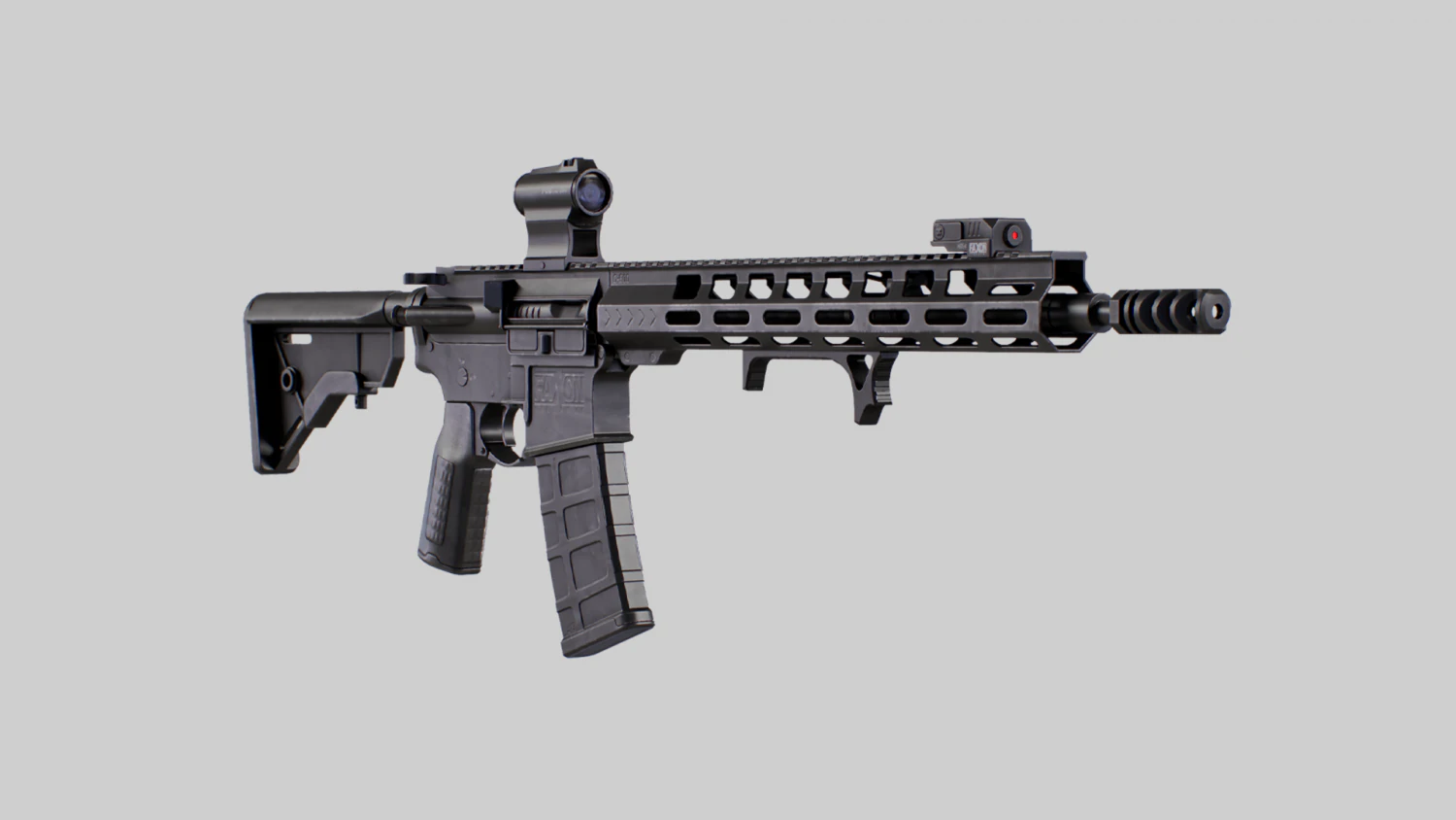 AR15 Assault Rifle 3D Model .c4d .max .obj .3ds .fbx .stl .blend