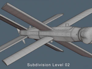 Lancet Drone High Poly 3D Model