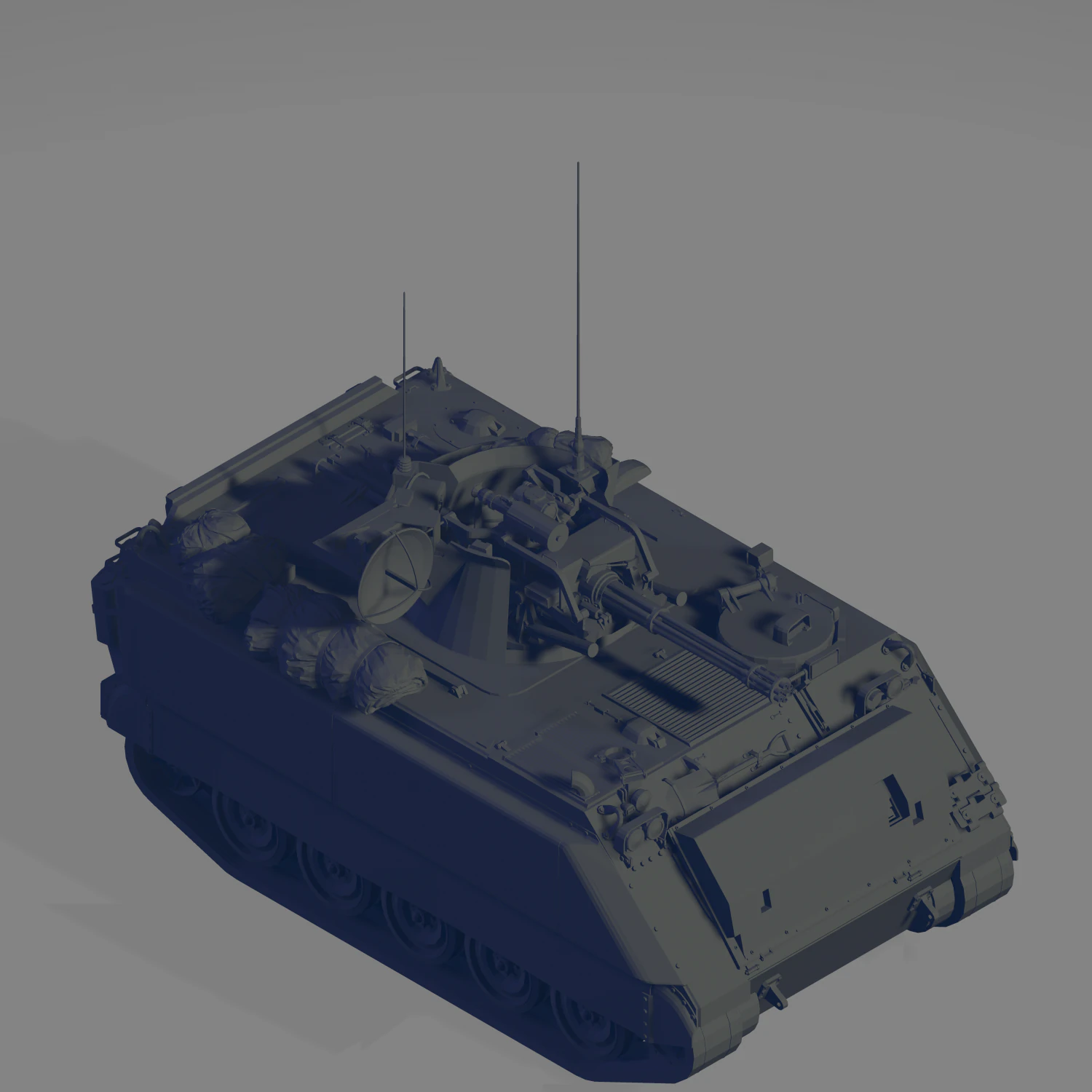 M163 Tank 3D Model .c4d .max .obj .3ds .fbx .stl .blend 