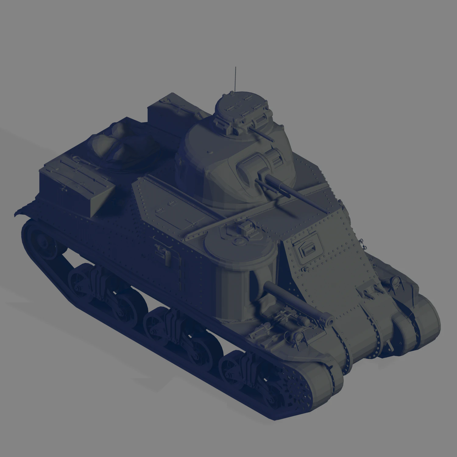 M3 Lee Tank 3D Model .c4d .max .obj .3ds .fbx .stl .blend 