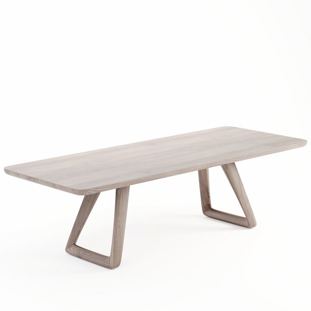 Wooden dining table 3D 模型 .c4d .max .obj .3ds .fbx .stl .blend 