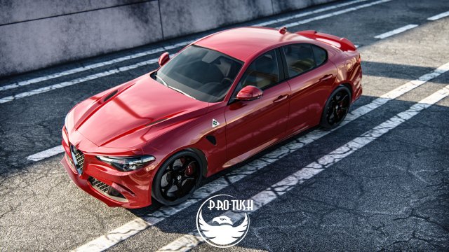 Alfa Romeo Giulia Quadrifoglio 2016 3D Model .c4d .max .obj .3ds .fbx .stl .blend 