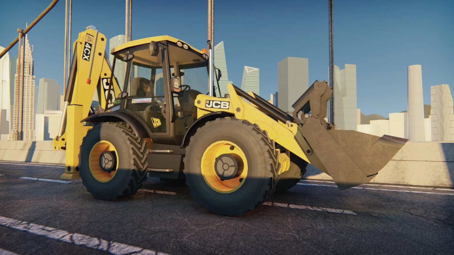 Tractopelle JCB Low-poly 3D Model .c4d .max .obj .3ds .fbx .stl .blend