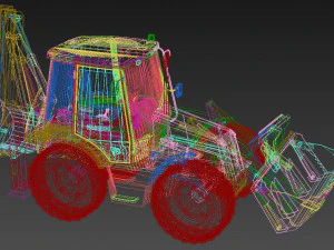 Tractopelle JCB Low-poly 3D Model