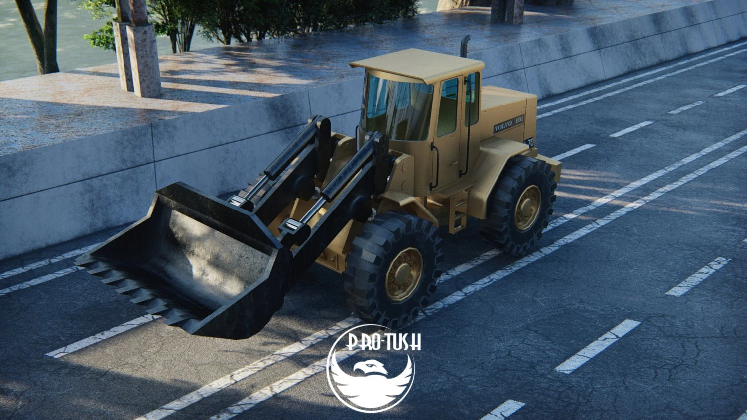Volvo L170 Low-poly 3D Model .c4d .max .obj .3ds .fbx .stl .blend 