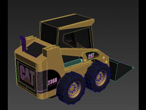Mini chargeur CATERPILLAR 236B Low-poly Modèle 3D