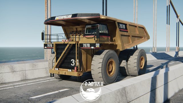 Caterpillar 797B Low-poly 3D मॉडल .c4d .max .obj .3ds .fbx .stl .blend 